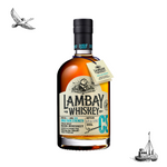 A captivating image of a whiskey bottle showcasing Lambay Whisky, a renowned Irish brand.